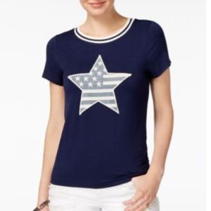 Miss Chievous Juniors' American Flag Graphic Tee